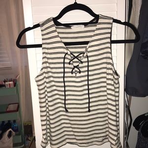 Lush lace up tank top